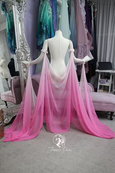 Firefly Path, Beautiful Gown Designs, Goddess Costume, Ombre Pink, 파티 드레스, Belly Dance Costumes, Fairytale Dress, Fashion Design Drawings, Fantasy Dress