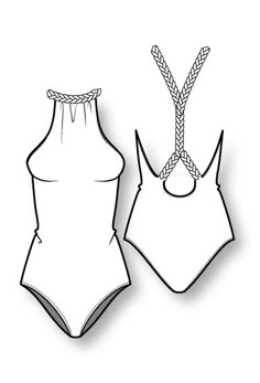 two swimsuits with ties on each side