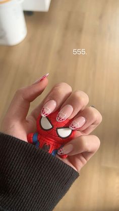 Almond French Tip, Marvel Nails, Paznokcie Hello Kitty, Long Almond, Band Nails, Hello Nails, Punk Nails, Really Cute Nails