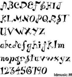 an old fashioned font with black ink