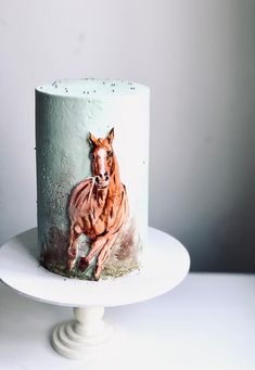 there is a cake with a horse on it