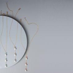 We wanted to design a non-traditional mom necklace. We chose pearls because of the natural way they're made (inside oysters) - reminds us of pregnancy. Pearls are also said to have a calming affect on the wearer and the more stress relief we can get as moms, the better. Aquamarine is our baby boy 'blue' stone for its calming properties and its link to happiness. Pink tourmaline is our baby girl 'pink' accent stone. It has positive properties of love, joy and happiness.- Y design with 3 white fre Elegant Birthstone Necklace With Natural Stones For Everyday, Elegant Everyday Birthstone Necklace With Natural Stones, White Dainty Crystal Necklace With Natural Stones, Dainty White Crystal Necklace With Natural Stones, Spiritual Beaded Necklace With Pearl Pendant As Gift, Elegant Pearl Necklace With Gemstone Beads For Healing, Elegant Amazonite Bead Necklaces, Elegant Pearl Necklace For Healing, Elegant Amazonite Beaded Necklace