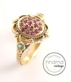 Very Unique Victorian HAND MADE 14K Gold Ring 19 RUBY + 2 EMERALD Measurement : Size: Custom / Adjustable WIDTH : 1.5 CENTIMETER WEIGHT : 5.7 GRAM Gold Ruby Cluster Ring With Halo Setting, Oval Multi-stone Ruby Ring In Yellow Gold, Heirloom Ruby Ring In Yellow Gold, Fine Gold Ruby Ring With Multi-stones, Fine Gold Multi-stone Ruby Ring, Gold Ruby Ring With Accent Stones, Yellow Gold Ruby Cluster Ring With Multi-stone, Heirloom Multi-stone Red Ruby Ring, Gold Ruby Birthstone Ring