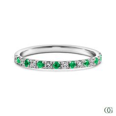 W Round Diamond Eternity Band, Stackable Engagement Ring, Round Diamond Ring, Rich Green, Elegant Ring, Eternity Band Diamond, Diamond Eternity, Gold Platinum, Sparkle Diamonds