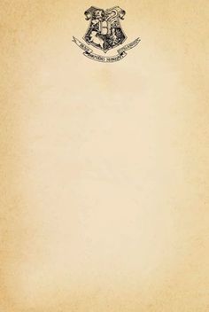 an old harry potter letterhead with hogwarts crest on it