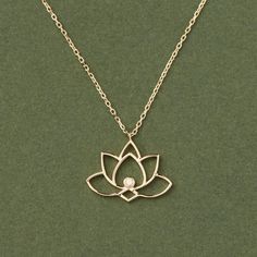 Diamond Lotus Flower Necklace, 14k Solid Gold Yoga Pendant , Dainty Summer Jewelry Chakra Lovers Gift, Diamond Lotus Flower Charm Mother's Day Gift in 14k Solid Yellow, White or Rose Gold If you're looking to purchase only the pendant option, we will include a jump ring at the top of the pendant. This jump ring is compatible with chains that have a width of less than 3mm/0.12 inch. If you require any additional customization for your chain, please don't hesitate to contact us. We're always happy to help. 14K SOLID GOLD is crafted through a meticulous process where gold is melded with other precious metals, forming a blend that results in a piece that radiates with the pure golden hue, a hallmark of its quality and durability. Accompanying this premium material, we offer the exquisite addit Dream Necklace, Yoga Pendant, Lotus Flower Necklace, Karma Necklace, Lotus Necklace, Diamond Choker, Dainty Gold Necklace, Crescent Moon Necklace, Rose Yellow