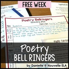 poetry bellringers with the words poetry bellringers written on them