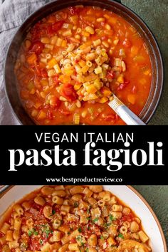 a bowl filled with pasta and vegetables on top of a table