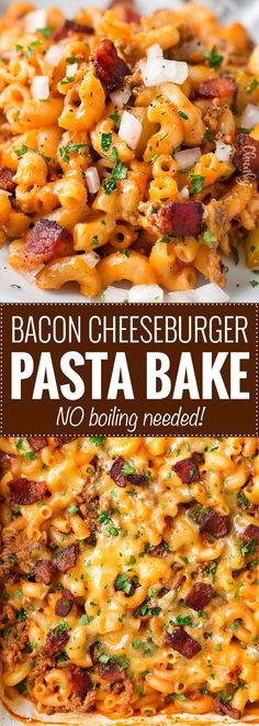 bacon cheeseburger pasta bake is an easy and delicious dinner