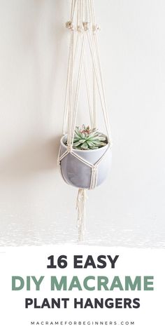 an easy diy macrame plant hanger made from rope