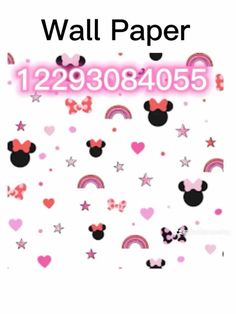 mickey mouse wallpaper with hearts, stars and rainbows on the bottom right corner