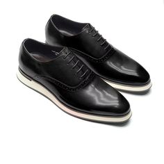 These executive-style slip-on dress shoes are crafted from cow leather with a pigskin lining, offering a blend of sophistication and ease for the modern professional. Leather Round Toe Slip-ons For Business, Business Leather Slip-on Shoes With Rubber Sole, Modern Oxford Lace-up Shoes For Formal Occasions, Modern Cap Toe Lace-up Shoes For Formal Occasions, Black Loafers For Business With Round Toe, Black Business Loafers With Round Toe, Black Round Toe Loafers For Business, Black Leather Sole Lace-up Shoes For Business Casual, Luxury Leather Slip-ons For Business Casual