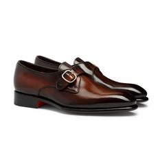 Luxury Brown Monk Strap Shoes With Tang Buckle, Brown Monk Strap Shoes With Buckle Closure, Luxury Brown Monk Strap Shoes, Semi-formal Brown Monk Strap Shoes, Semi-formal Brown Monk Strap Shoes With Buckle Closure, Shoe Crafts, Buckle Shoes, Gym Shoes, Goodyear Welt