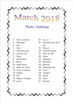 the march 2013 photo challenge is here