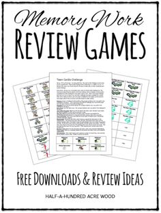 the memory work review games with free printables