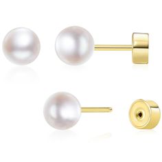 PRICES MAY VARY. Threadless Flat Back Earrings - Pushback Earrings These 8mm gold pearl earrings use push back flat back design, non-screwed, easier put on and take off. These threadless flat back earrings are considered safe for all ages. Unlike other types of earrings that have a post with screw back earrings butterfly back earrings or friction back, threadless flat back earrings have a flat, no-screwed back that push into the earring post and won't poke the back of the head. 24/7 Nap Earrings Nap Earrings, Pearl Ball Earrings, Second Hole Earrings, Forward Helix Earrings, Conch Piercing Jewelry, Tragus Piercing Jewelry, Helix Piercing Jewelry, Tragus Conch, Earrings Butterfly