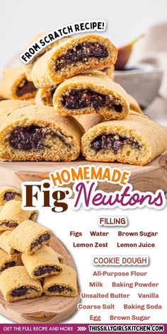 homemade fig newtons Fig Newtons With Fresh Figs, Fresh Fig Newton Recipe, Fig Newton Recipe, Homemade Fig Newtons, Tasty Cookies