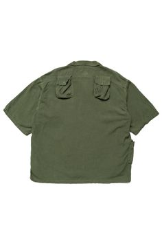 Loose fit shirt with hunting wear details Breathable fabric 70% recycle fiber (Lyocell), 30% Linen 5 flap pockets Color: Khaki Made In Japan Model is 6'2 wearing a size 3 TAGGED SIZE 1 3 NECK - - SHOULDER 24 24.25 CHEST 54 56 ARM HOLE 20 25 SLEEVE 9.25 11.5 CENTER BACK 27.25 30 Measurements of actual garment in inches.Click here for our measuring guide.