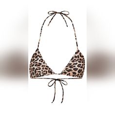 Peixoto Fifi Leopard Print Triangle Bikini Top-Women. Attributes: Mpn: 10204-Lprd Size: Small Color: Wild One Age Group: Adult Gender: Female Material: 78% Polyester/22% Elastane; Lining: 93% Polyester/7% Elastane Leopard Print Fitted Halter Neck Swimwear, Fitted Leopard Print Halter Neck Swimwear, Leopard Print Swimwear For Vacation, Beige Swimwear For Sunbathing, Chic Brown Swimwear For Swimming, Chic Brown Swimwear, Chic Beige Triangle Top Swimwear, Brown Triangle Top Swimwear For Pool, Summer Leopard Print Swimwear With Built-in Bra