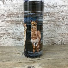 Alpaca Rustic Wood Plank 20 oz Skinny Tumbler White Alpaca, Steel Straw, Chicken Wire, Stainless Steel Straws, Tumbler With Straw, Wood Planks, Cold Beverages, Stainless Steel Tumbler, Rustic Wood