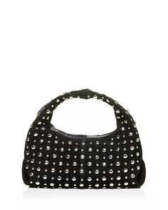 AQUA Small Studded Hobo Bag - Exclusive | Bloomingdale's Studded Bag, Fashion Items, Small Bag, Hobo Bag, Fashion Item, Top Handle, Buy Online, Handbags, Leather