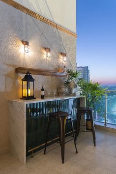 Flat Balcony Design, Roof Bars Design, Bar Unit In Balcony, Terrace Privacy Ideas, Flat Balcony Ideas, Balcony Bar Ideas, Kitchen With Balcony, Scandinavian Balcony, Bar Counter Ideas