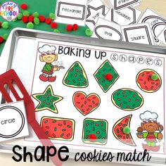 Gingerbread Activities Preschool, Science Activities For Preschool, Kindergarten Christmas Crafts, Shape Cookies, Preschool Shapes, Pocket Of Preschool, Christmas Shapes, Christmas Math Activities