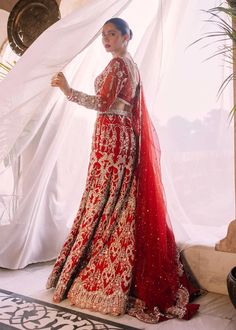 Redefined Elegance Pakistani Bridal Dress with Lehenga Choli and Dupatta Red Gown With Sheer Dupatta For Diwali, Red Floor-length Gown For Traditional Ceremonies, Red Dress With Sheer Dupatta In Traditional Drape, Red Saree Gown With Dupatta, Red Gown With Sheer Dupatta For Festive Occasions, Red Festive Gown With Sheer Dupatta, Red Anarkali Gown With Intricate Embroidery, Red Gown With Pallu For Reception, Red Reception Gown With Pallu