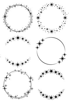 black and white stars are arranged in the shape of circles