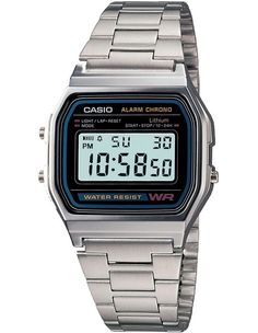 CASIO DIGITAL GENTS S/WATCH, ALARM, W/RAUTO CALENDER, S/STEEL BAND Casio Vintage Watch, Casio Digital, Casio Vintage, Grey Watch, Vintage Timepiece, Men's Vintage Watch, Unisex Watches, Men Vintage, Glam Rock