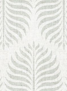 a white and gray wallpaper with leaves on it