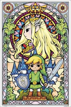 the legend of zelda stained glass artwork