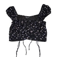 Women’s Medium Brand New Condition Never Worn, Only Tried On No Damages Or Flaws Fitted Black Floral Print Crop Top, Trendy Black Floral Print Crop Top, Black Floral Print Crop Top, Black Cropped Floral Print Tops, Floral Crop Tops, Purple Black, Cotton Candy, Purple And Black, Black Floral