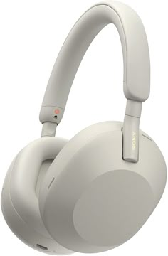 the sony headphones are white and have bluetooths on them, but no one is