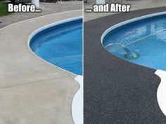 before and after pictures of a swimming pool