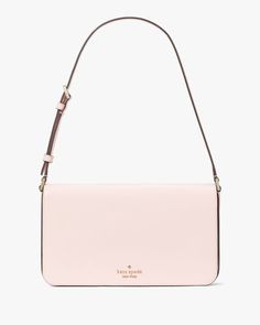 Classic Pink Bag With Magnetic Closure, Classic Pink Kate Spade Shoulder Bag, Kate Spade Outlet, Flap Shoulder Bag, Logo Line, Gummy Bears, Kate Spade Bag, Zip Pockets, Bears