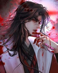 Lou Binghe, Crying Blood, Scumbag System, Anime Long Hair, Scum Villain, Cute Tumblr Wallpaper