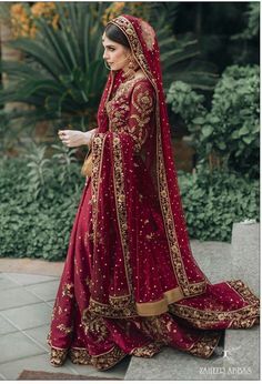 #fashion, #style, #outfitinspiration, #beauty Desi Red Bridal Dress, Red Wedding Pakistani Dress, Pakistani Bride Dress Red, Pakistani Wedding Outfits Red, Barat Wedding Dresses Pakistani, Pakistani Bridal Wear Nikah Red, Baraat Bridal Dresses, Maroon Wedding Dress Pakistani, Red Nikah Dress Pakistani