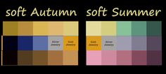 the color scheme for soft autumn, soft summer