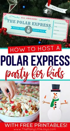 how to host a polar express party for kids with free printables and instructions