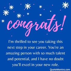 congratulations card for someone who is going to be an amazing person with no doubt about you'll excel in your new role