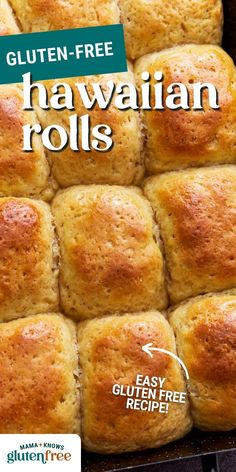 an advertisement for gluten free hawaiian rolls