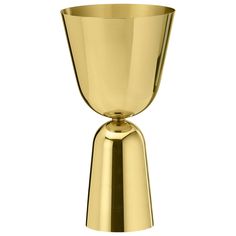 a gold colored cup on a white background