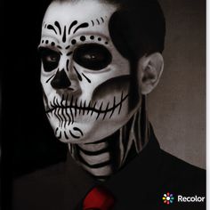 Day Of The Dead Makeup Men Simple, Sugar Skull Face Paint Men, Halloween Costumes Men Ideas, Urban Fantasy Art, Sugar Skull Face Paint, Sugar Skull Painting, Skull Face Paint, Scary Halloween Decorations Diy, Sugar Skull Face