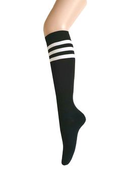 Multi-colors Triple Stripes Roller Skate Retro Tube Knee High Socks. Great for Sports and Halloween Costumes and Cosplay and Party Event and Cheerleading Team. Nice Gift for Birthday and Holiday. They're can be wear in multi-occasion, One size fit most(women's size 5.5-10.5). They're made by combed cotton and polyester and spandex, the features are comfortable and breathable and elasticity and machine washable. Trendy Black Knee-high School Socks, Trendy Black Knee-high Socks For School, Casual Black Knee-high Socks For School, Black Knee-high Socks For School, Trendy Black Sports Socks, Black Knee-high Socks For Cosplay, Girls Roller Skates, Sock Company, Cheerleading Team