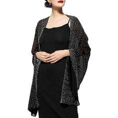 Category:Women's Wrap; Embellishment:MiniSpot; Season:Summer; Fabric:Chiffon; Style:Casual Daily; Occasion:Wedding,Party,Daily; Listing Date:08/19/2024; Production mode:External procurement Formal Shawl, Wraps And Shawls, Shawl Black, Evening Wraps, Dresses Sequin, Dress Fancy, Wedding Party Accessories, Chiffon Shawl, Black Shawl