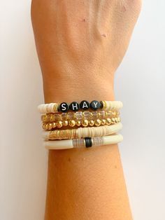 "To Order: -Measure your wrist using a soft tape measure. Add half an inch to your wrist size for a bracelet that will fit snug against the wrist. Add an inch if you'd like a loose fitting bracelet that will roll on the wrist. -Select the length and the quantity. Each bracelet is priced individually unless you choose the \"Stack of Five\" option. These items are made to order, please allow 3-5 business days for the item to ship. Please feel free to reach out to me with any additional customizati Brown Heishi Bracelet, Bracelet Diy Ideas, Bracelet Business, Heishi Bracelet, Stack Bracelet, Bracelet Diy, Heishi Beads, Reach Out To Me, Bracelet Ideas