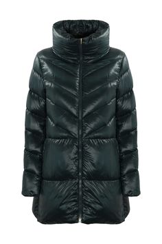 women's medium length down jacket: ultralight nylon long sleeves double slider zip closure quilted design polo neck side pockets straight hem a-line padded lined regular fit composition: 100% polyamide Winter Polyamide Outerwear With Padded Collar, Winter Outerwear With Padded Collar In Polyamide, Winter Polyamide Puffer Outerwear, Winter Puffer Outerwear In Polyamide, Winter Puffer Outerwear Made Of Polyamide, Long Sleeve Quilted Down Jacket With Zipper, Beige Wool Coat, Sequin Coats, Fendi Backpack