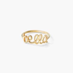 Pixie Name Ring - Vermeil - Oak & Luna Pixie Names, Oak And Luna, Engraved Bangle Bracelet, Coins Jewelry, Gold Initial Ring, Engraved Bangle, Message Necklace, Women Necklaces, Rings Bands