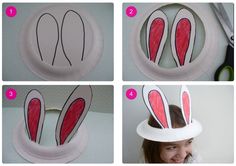 instructions to make a paper plate bunny hat